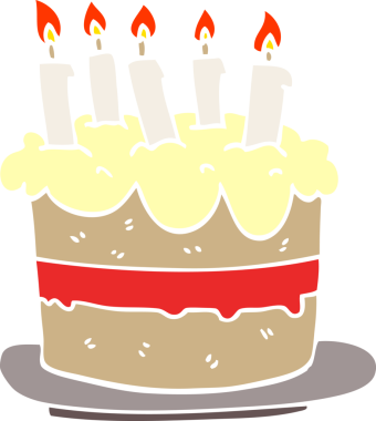 Bir insan tarafından çizilmiş karalama doğum günü pastası.