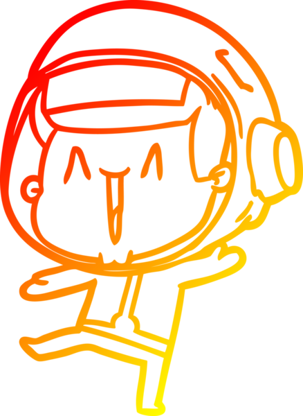 Bir insan tarafından çizilen dans eden bir astronotun sıcak çizgi çizimi