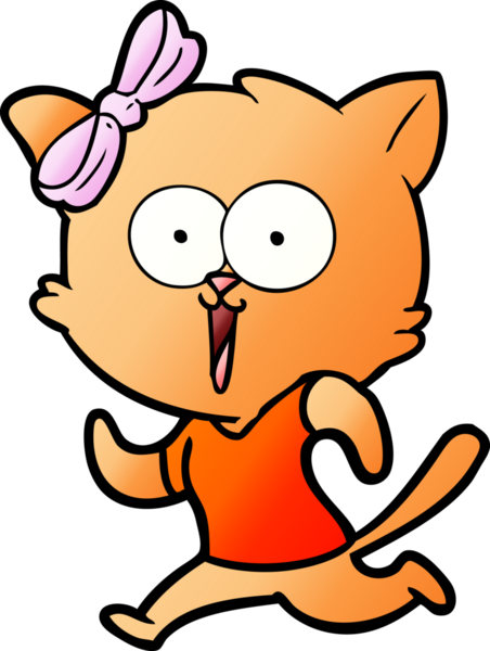 Bir insan tarafından çizilmiş çizgi film kedisi.