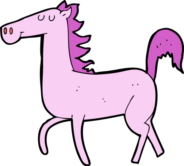 Bir insan tarafından çizilmiş çizgi film atı.