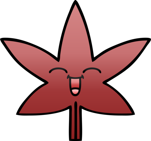 Bir insan tarafından çizilen güz yaprağının gölgelenmiş karikatürü