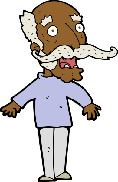 Karikatür ihtiyarı şaşırtan bir insan.