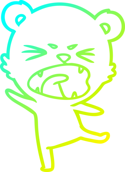 Bir insan tarafından çizilmiş kızgın bir kutup ayısının soğuk çizgi çizimi.