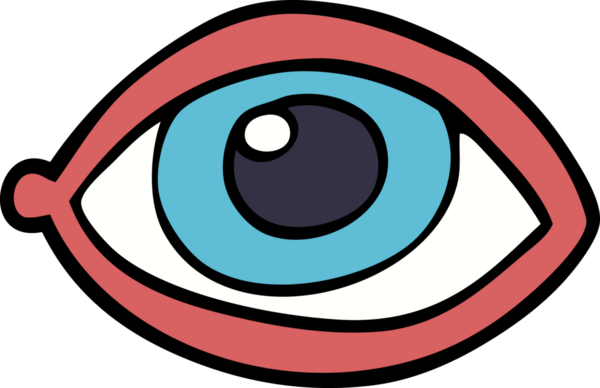 Bir insan tarafından çizilmiş çizgi film karalama gözü.