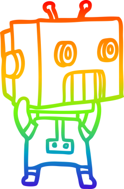 gökkuşağı gradyan çizgisi bir insan tarafından çizilmiş robot çizgi