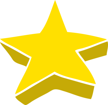 Bir insan tarafından çizilmiş çizgi film yıldızı.