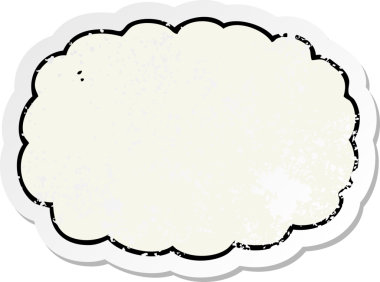 Bir insan tarafından çizilmiş karikatür bulutunun sıkıntılı çıkartması.