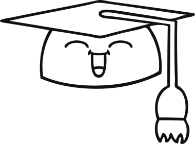 Mezuniyet şapkası çizimi bir insan tarafından çizilmiş.