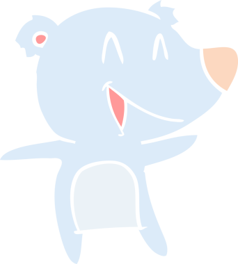 Gülen ayı düz renkli çizgi film bir insan tarafından çizildi.