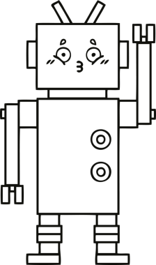 Bir insan tarafından çizilmiş robot çizimi