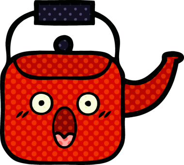 Bir insan tarafından çizilmiş bir çaydanlık çizgi filmi.