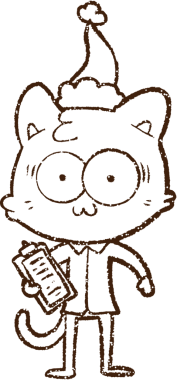 Noel Kedi Kömürü Bir insan tarafından çizilmiş