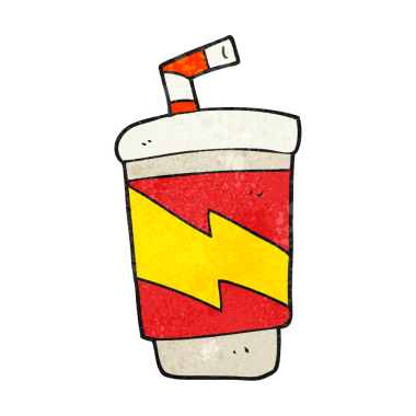 Bir insan tarafından çizilmiş serbest desenli gazoz içeceği.