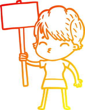 Bir insan tarafından çizilmiş bir karikatür kadın çizimi.