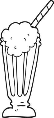 bir insan tarafından çizilmiş karikatür milkshake