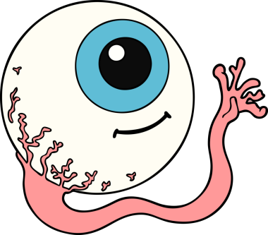 Bir insan tarafından çizilmiş çizgi film gözü.