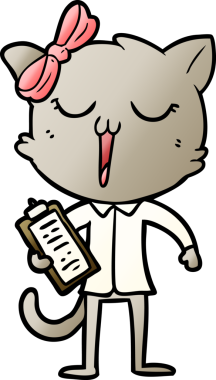 Bir insan tarafından çizilmiş çizgi film kedisi.