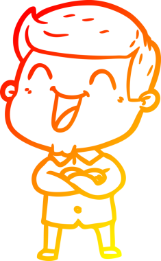 Bir insan tarafından çizilmiş gülen çizgi film karakterinin sıcak çizgi çizimi