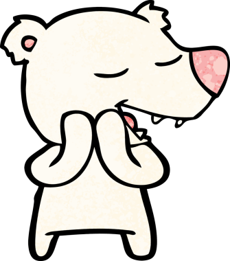 Bir insan tarafından çizilmiş kutup ayısı çizgi filmi.