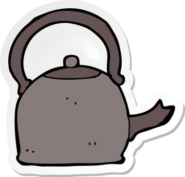 Bir insan tarafından çizilmiş eski bir çizgi film çıkartması.