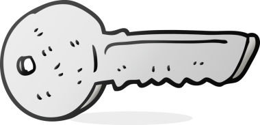 Bir insan tarafından çizilmiş karikatür kapı anahtarı