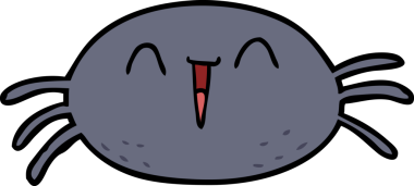 Bir insan tarafından çizilmiş cadılar bayramı örümceği çizgi filmi.