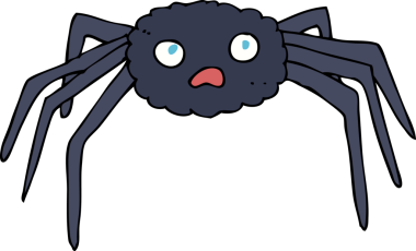 bir insan tarafından çizilmiş çizgi film örümceği