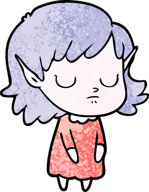 Bir insan tarafından çizilmiş bir elf kızı.