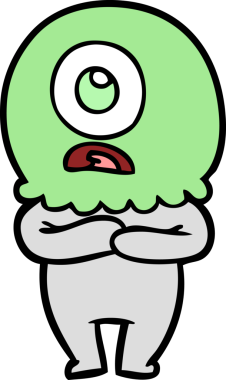 Çizgi film Tepegöz uzaylı uzay adamı bir insan tarafından çizildi.