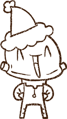 Bir insan tarafından çizilmiş Noel Robotu Kömür Çizimi