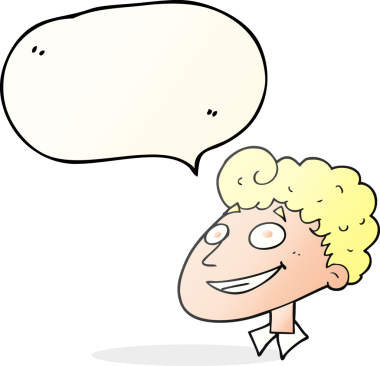 Bir insan tarafından çizilmiş serbest konuşma balonu çizgi filmi mutlu adam