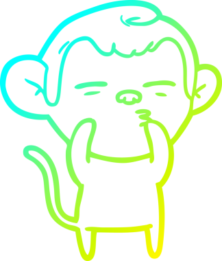 Bir insan tarafından çizilmiş şüpheli bir maymunun soğuk gradyan çizimi