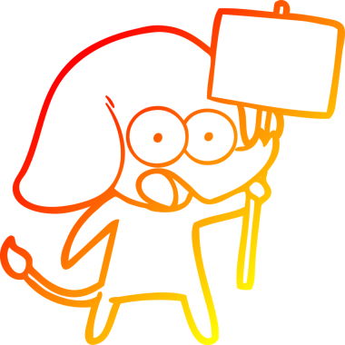 Bir insan tarafından çizilmiş şirin bir fil çizimi.