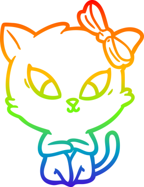 gökkuşağı gradyanı çizimi bir insan tarafından çizilmiş çizgi film kedisi