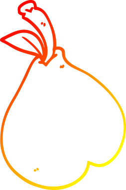 Bir insan tarafından çizilmiş sağlıklı bir armut çizgi çizimi.