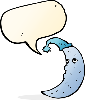 Bir insan tarafından çizilmiş uykulu ay çizgi filmi.