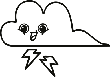 Bir insan tarafından çizilmiş bir fırtına bulutu çizimi