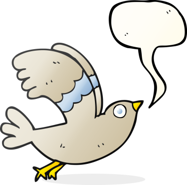 Bir insan tarafından çizilmiş serbest konuşma balonu karikatür kuşu