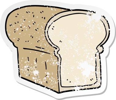 Bir insan tarafından çizilmiş bir somun ekmeğin sıkıntılı çıkartması.