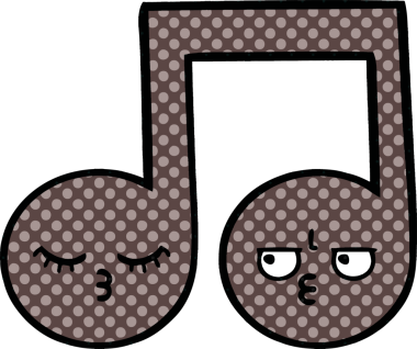 Bir insan tarafından çizilmiş bir notanın çizgi roman tarzı karikatürü