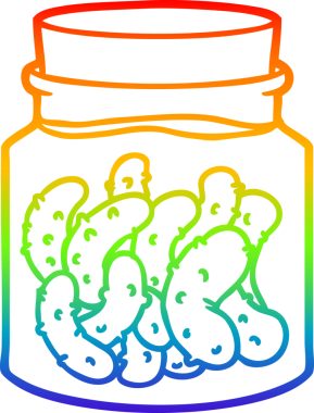 Bir insan tarafından çizilmiş turşu turşusu turşusu çizgi çizimi.