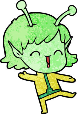 Bir insan tarafından çizilmiş uzaylı kız.