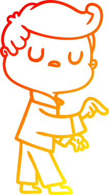 Bir çizgi film karakterinin sıcak gradyan çizimleri, ilgisiz bir adamın bir insan tarafından çizildiğini gösteriyor.