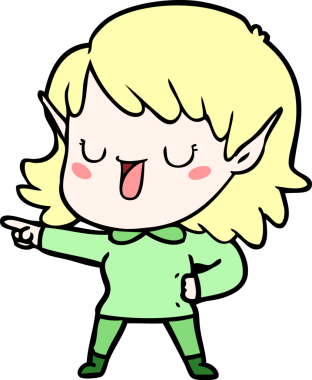 Bir insan tarafından çizilmiş bir elf kızı.