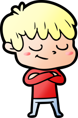 Bir insan tarafından çizilmiş mutlu çocuk çizgi filmi.