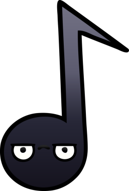 Bir insan tarafından çizilmiş bir notanın gölgelenmiş karikatürü