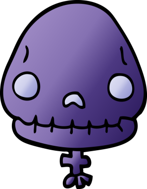 Bir insan tarafından çizilmiş cadılar bayramı kafatası karalaması.