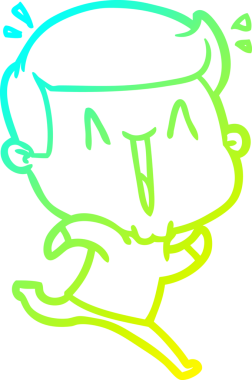 Bir insan tarafından çizilmiş, heyecanlı bir çizgi film çizimi.