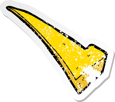 İnsan tarafından çizilmiş bir çizgi film işaretinin gerilimli retro etiketi.