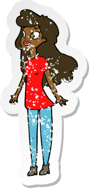 Bir insan tarafından çizilmiş bir karikatürün gerilimli çıkartması.